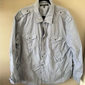 Kenneth Cole New York Light Blue/ Gray Shirt Jacket
